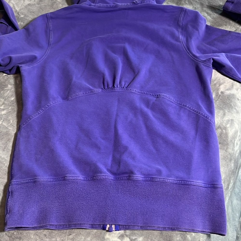 Lululemon Distressed Full Zip Hoodie, Thumb Holes, approximate size 8 - Picture 7 of 16